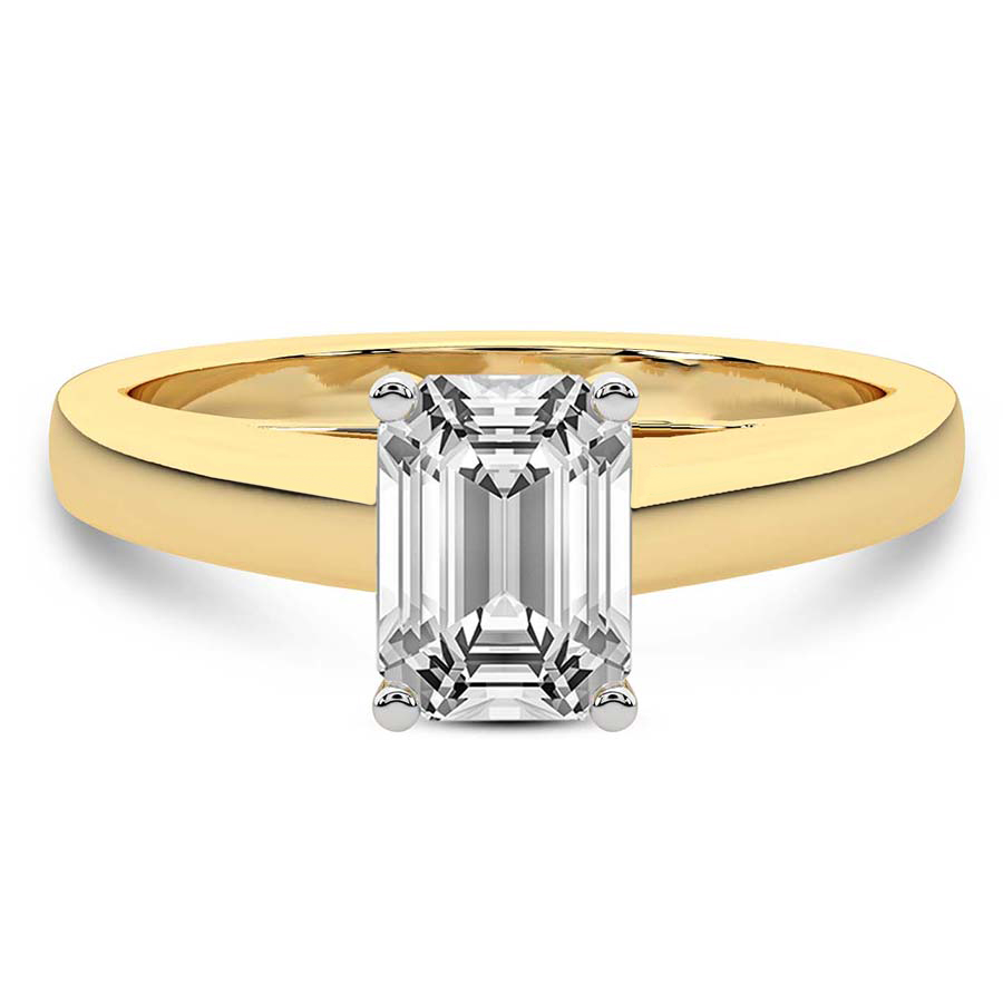 Allen Flat Band Solitaire Lab Diamond Ring front view