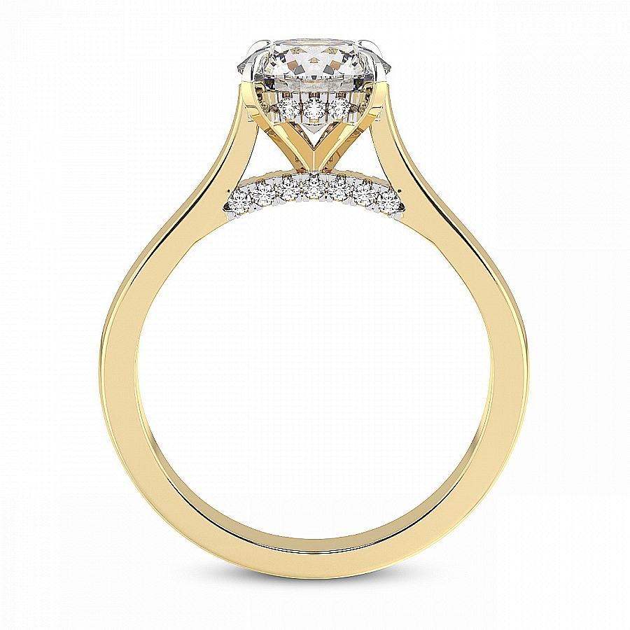 Elsa Hidden Accents Solitaire Ring Side View
