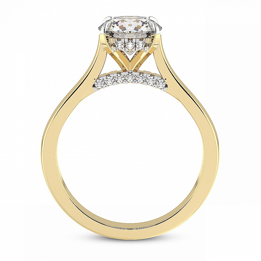 2.80 ct. princess Elsa Solitaire Ring in 10kt yellow gold side right image one