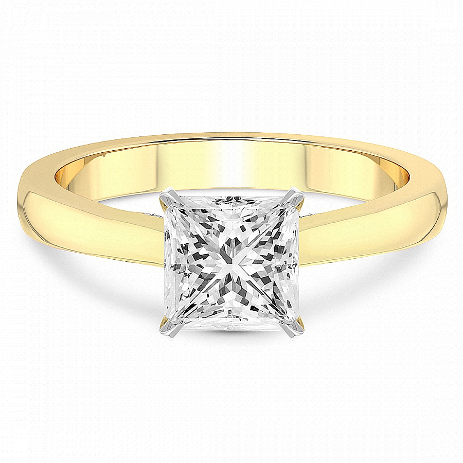 2.80 ct. princess Elsa Solitaire Ring in 10kt yellow gold front image
