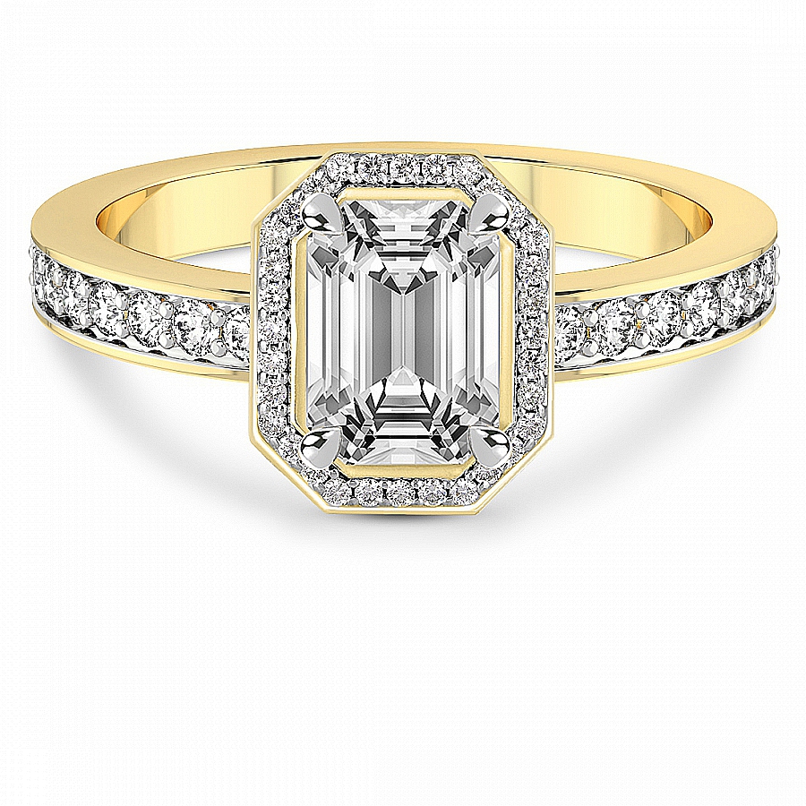 Around the Globe Halo Lab Diamond Ring front view