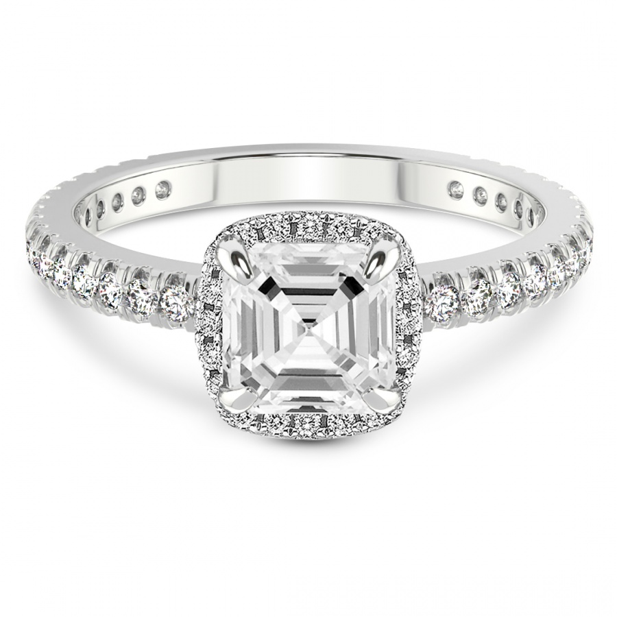 Klarissa Halo Lab Diamond Eternity Ring front view