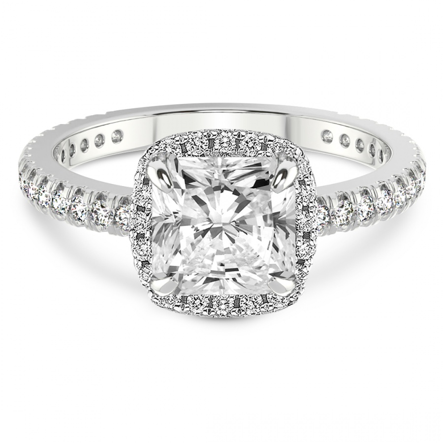 Klarissa Halo Lab Diamond Eternity Ring front view