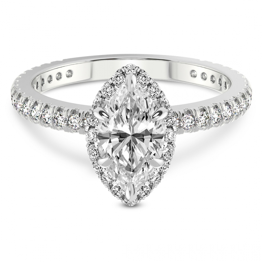 Klarissa Halo Lab Diamond Eternity Ring front view
