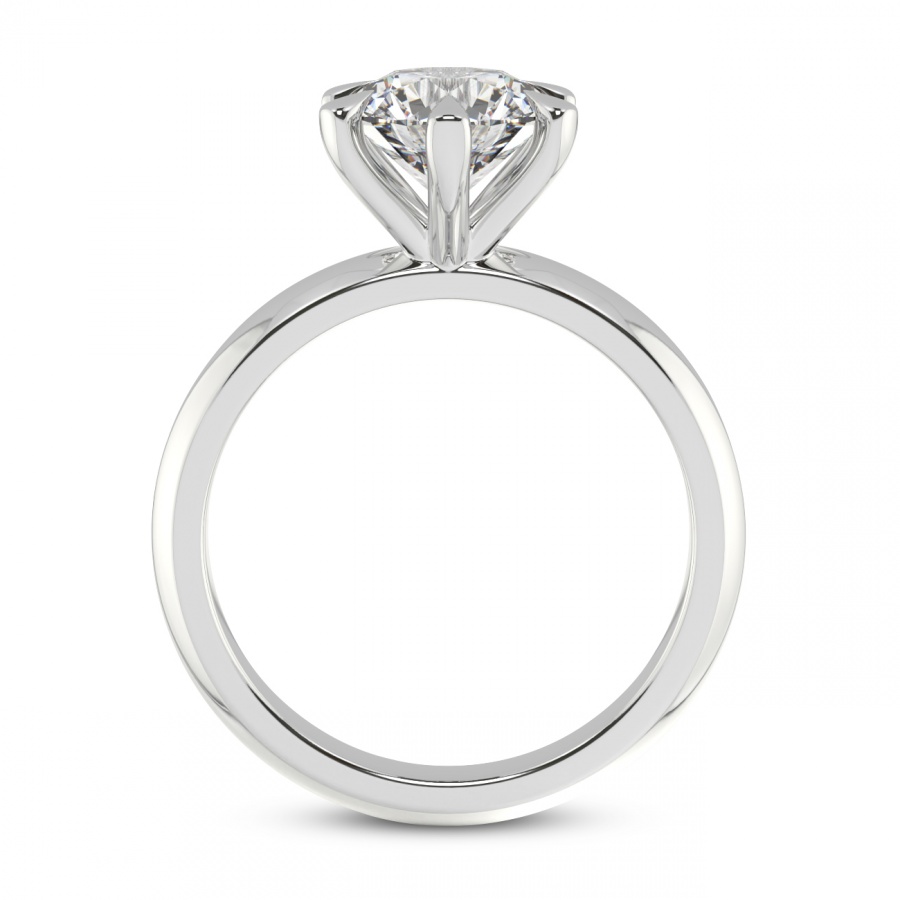 Alora Six Prong Solitaire Ring Side View