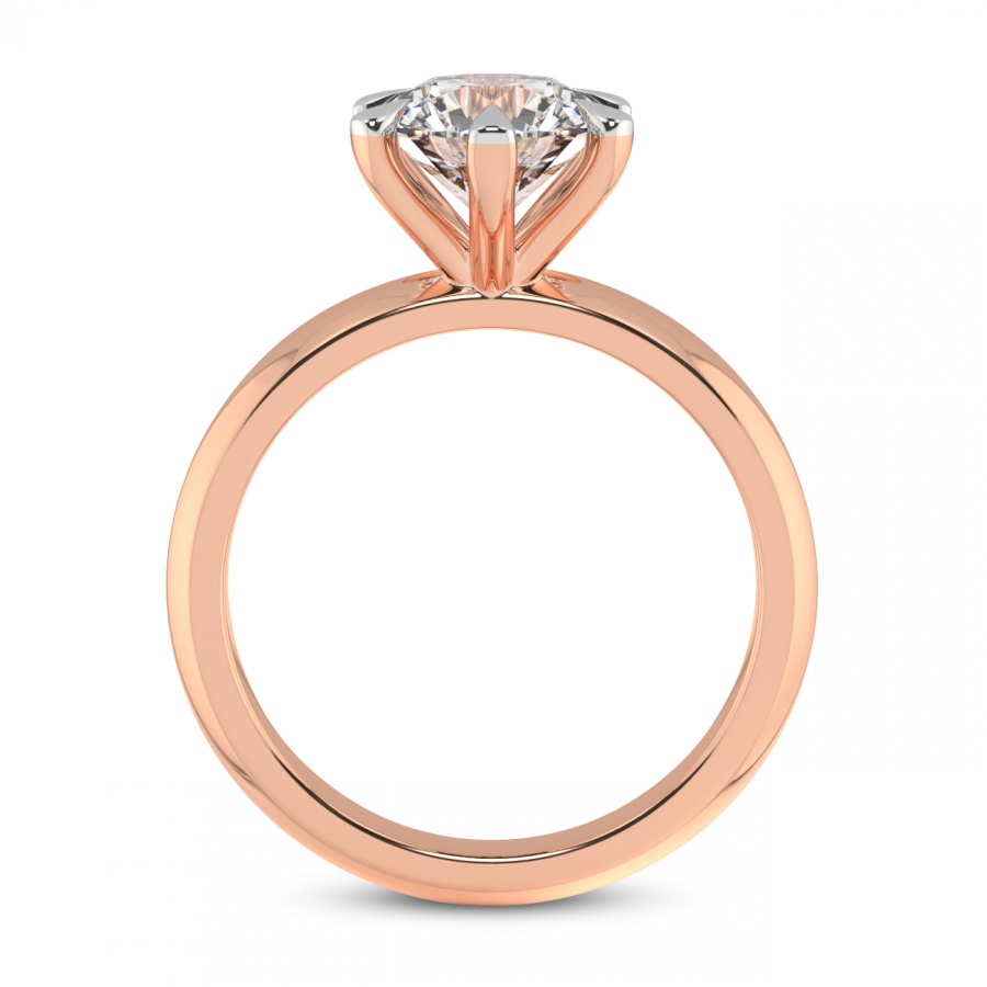 Alora Six Prong Solitaire Ring Side View
