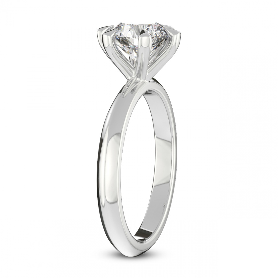 Alora Six Prong Solitaire Ring Side Left View