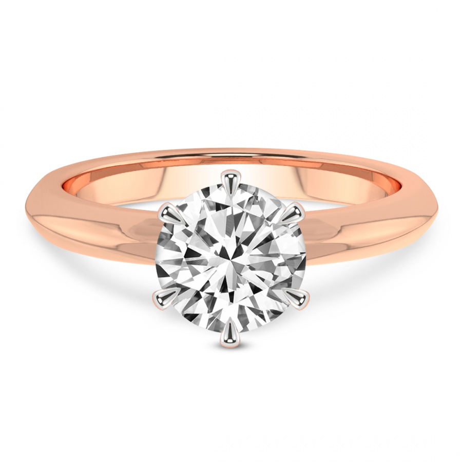 Alora Six Prong Solitaire Ring Front View