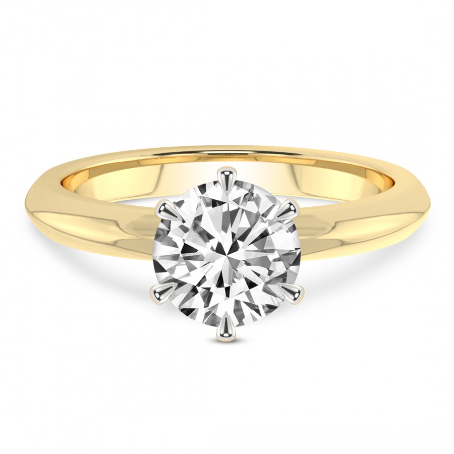Alora Six Prong Solitaire Ring Front View