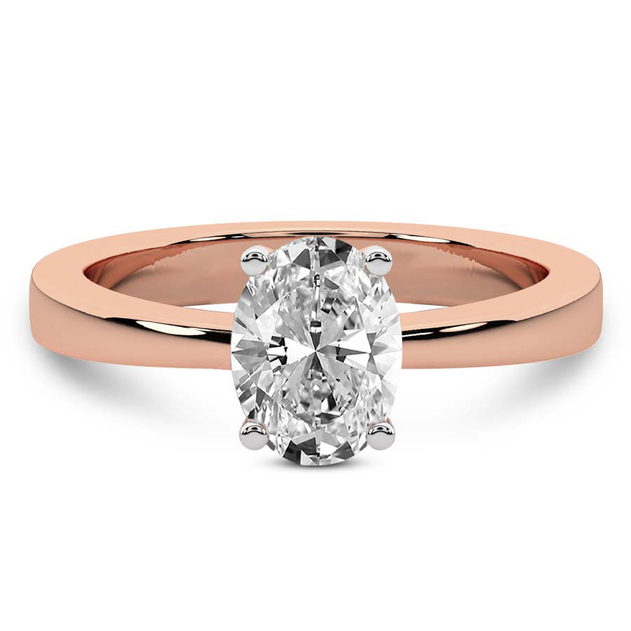 Jannel Tapering Solitaire Lab Diamond Ring front view