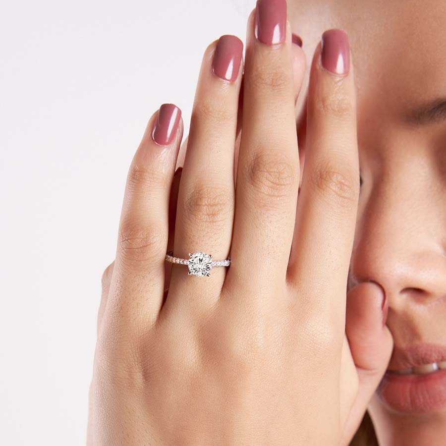 Venetia Half Eternity Diamond Ring Model View