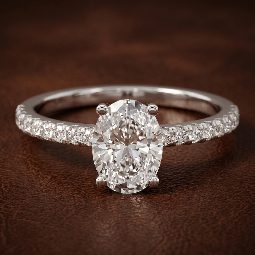 9ct White Gold Venetia Half Eternity Lab Diamond Ring color product image one