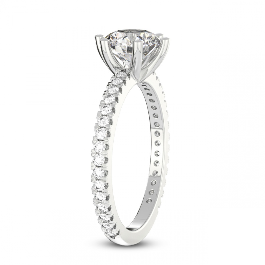 Zoey Six Prong Eternity Ring Side Left View