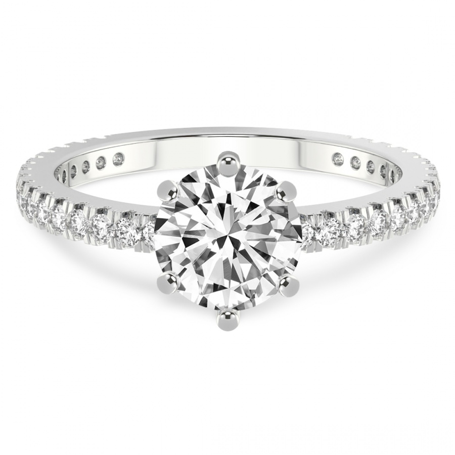 Zoey Six Prong Eternity Ring Front View