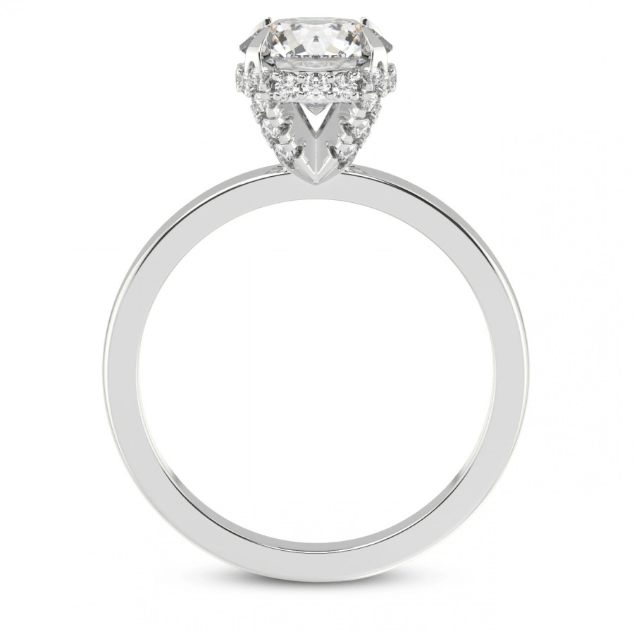 9Ct White Gold Lyla Hidden Accents Solitaire Lab Diamond Ring side right image one