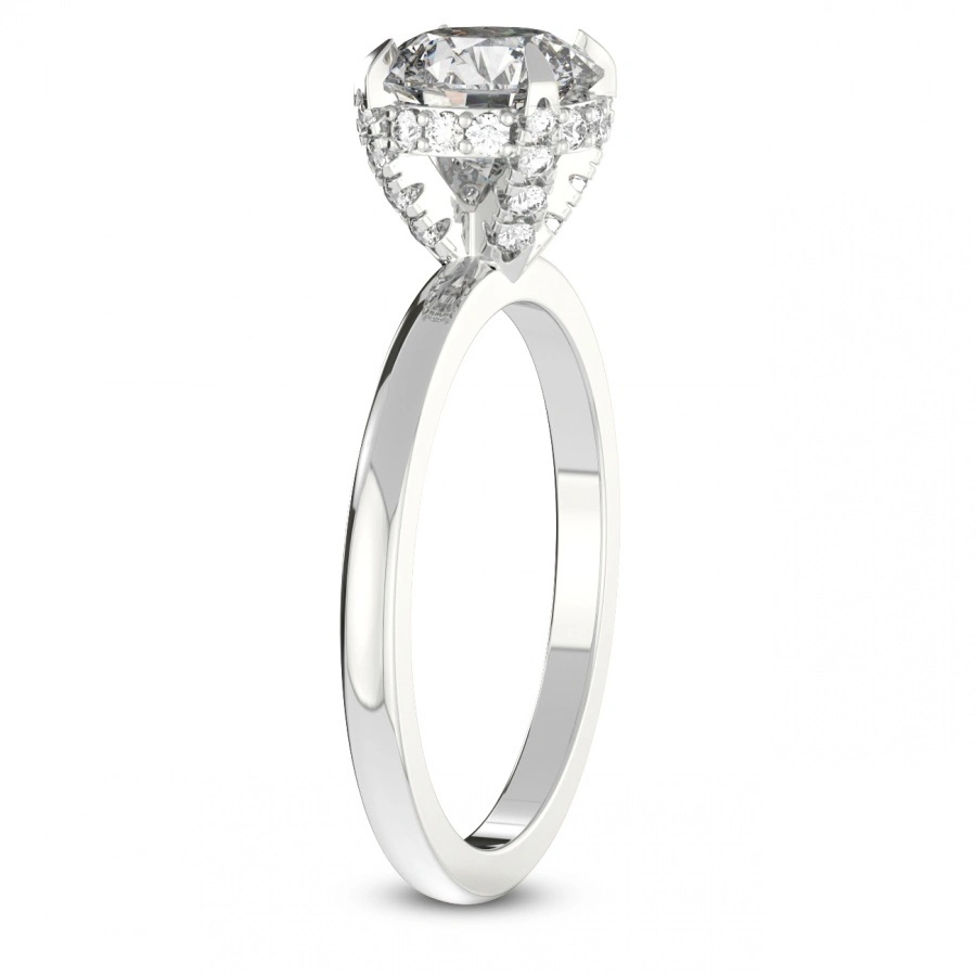 9Ct White Gold Lyla Hidden Accents Solitaire Lab Diamond Ring standing product image one
