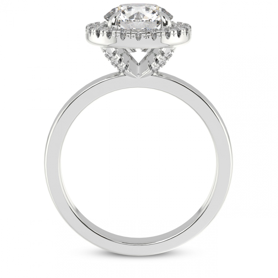 Anna Hidden Accents Halo Ring Side View