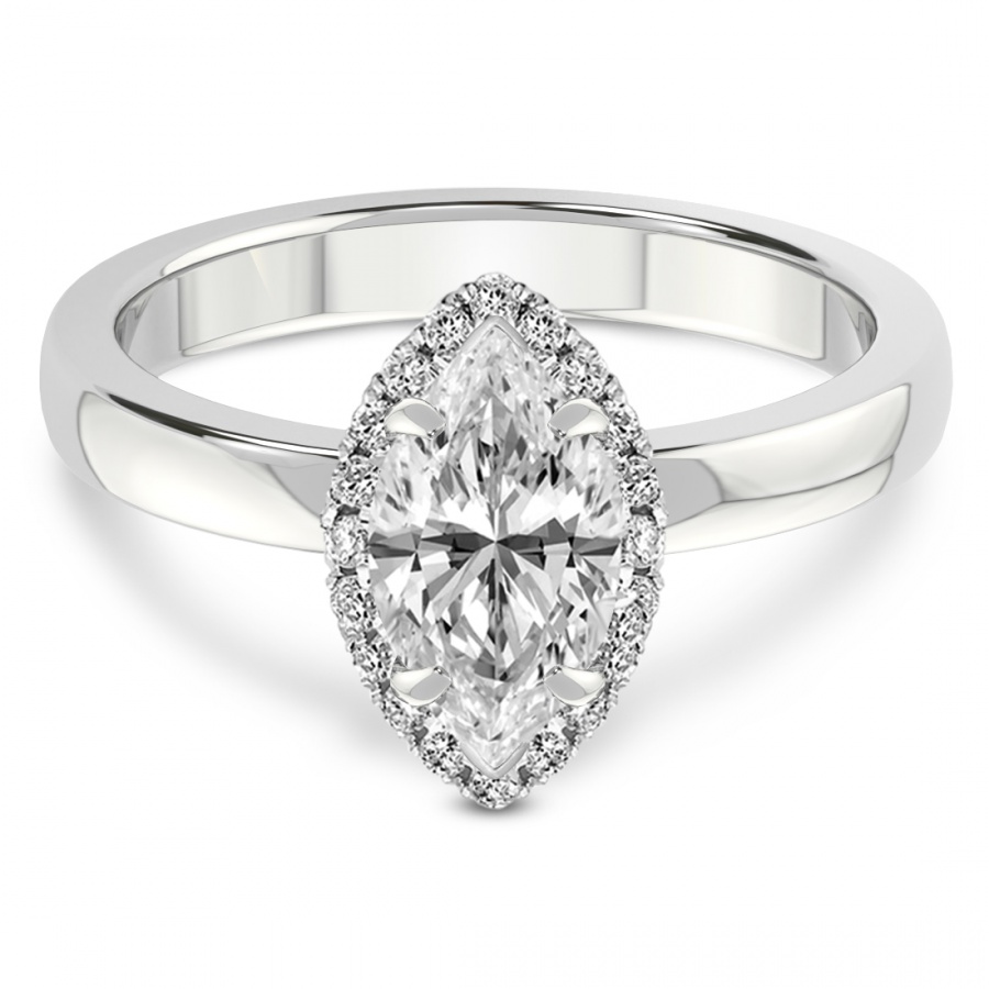 Anna Hidden Accents Halo Lab Diamond Ring front view