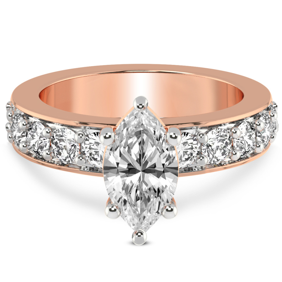 1.43 ct. marquise Alfreda Half Eternity Ring in 14kt rose gold front image