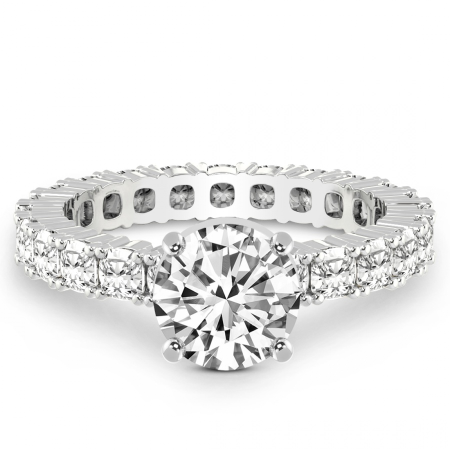 Lucy Side Cushion Diamond Eternity Ring Front View