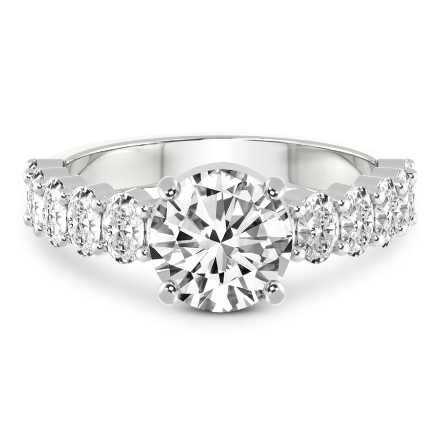 Danica Side Oval Diamond Eternity Ring Front View