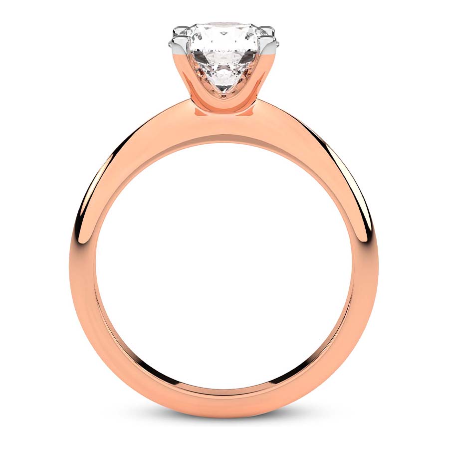 Eloise Solitaire Knife Edge Diamond Ring Side View
