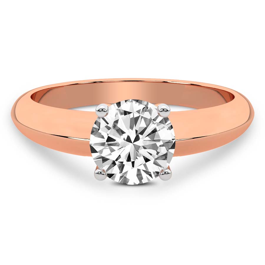 Eloise Solitaire Knife Edge Diamond Ring Front View