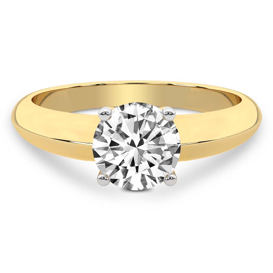 Eloise Solitaire Knife Edge Diamond Ring Front View