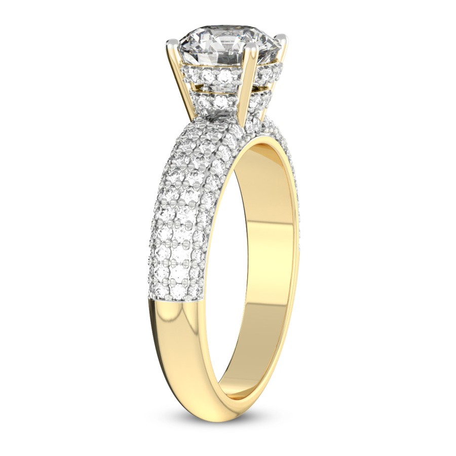 Amira Luxe Secret Double Halo Ring Side Left View