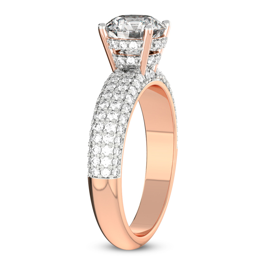 Amira Luxe Secret Double Halo Ring Side Left View