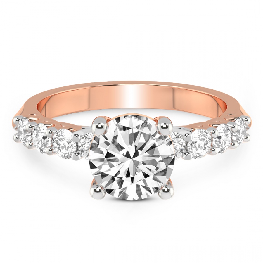 Cassidy Entwined Prongs Diamond Ring Front View