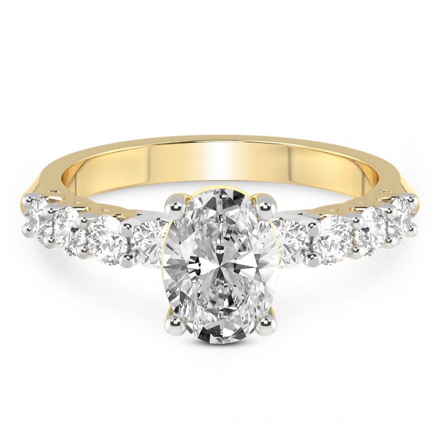 1.37 ct. oval Cassidy Entwined Prongs Ring in 14kt yellow gold front image