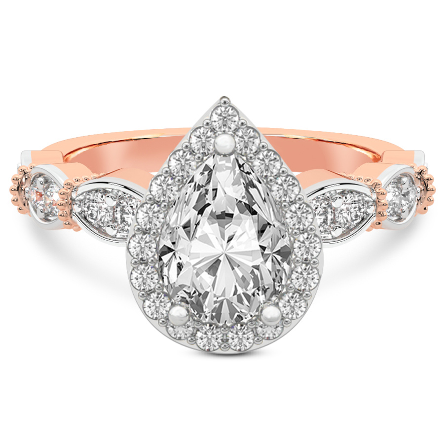Micaela Halo Lab Diamond Ring front view