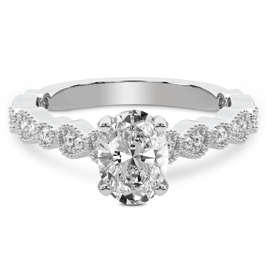 Filippa Milgrain Lab Diamond Ring front view