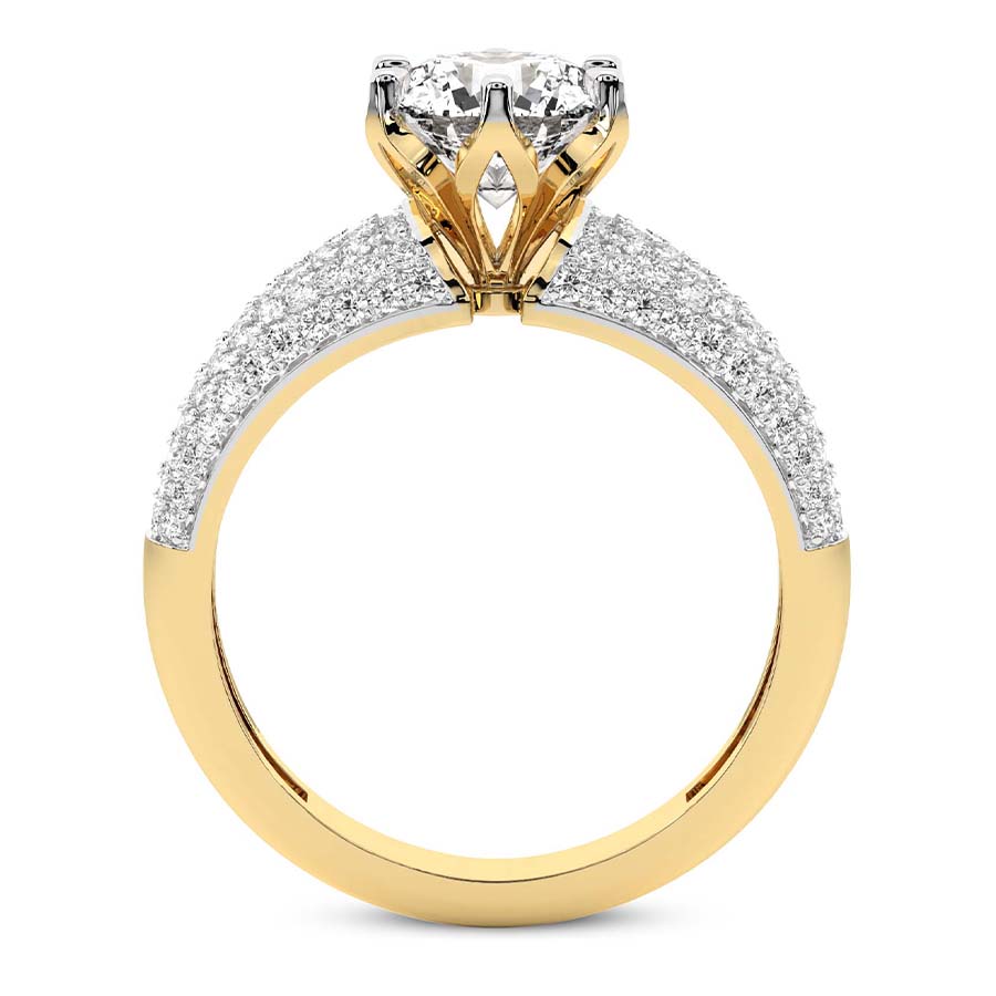 Titania Luxe Eight Prong Ring Side View
