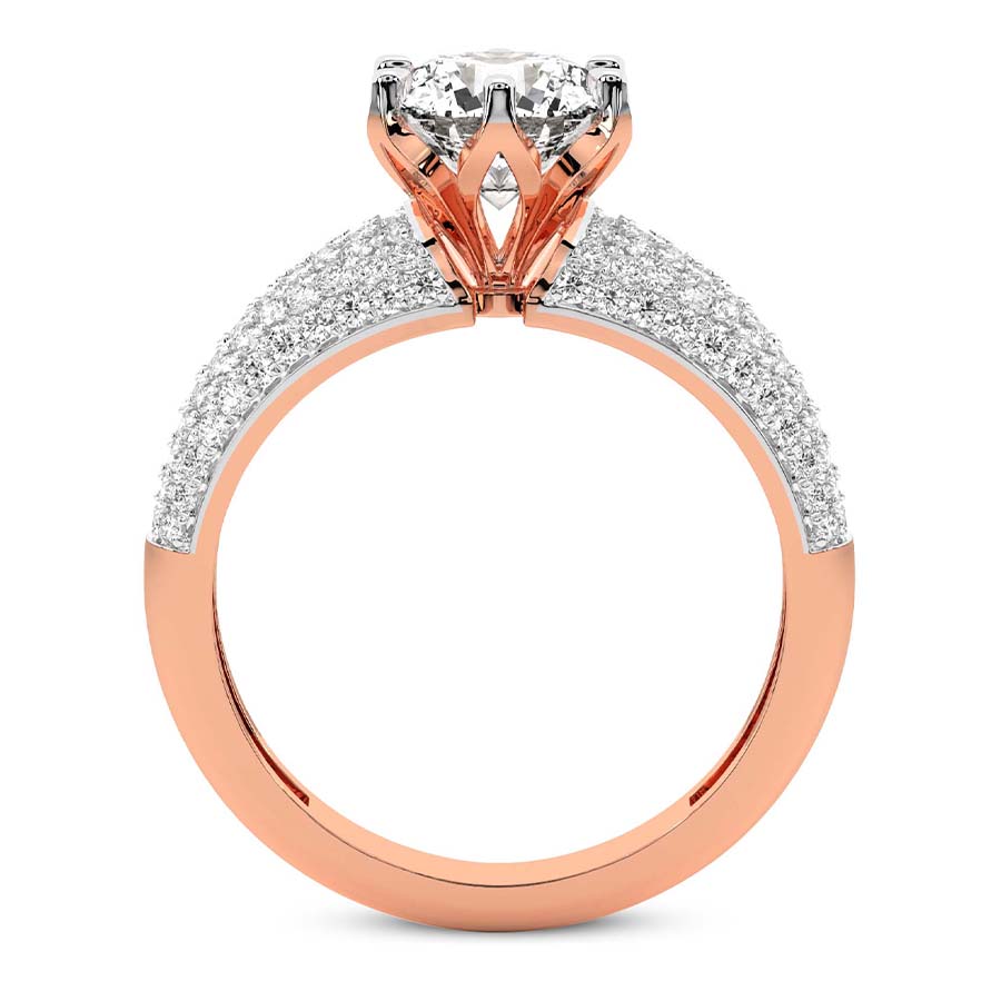 Titania Luxe Eight Prong Ring Side View