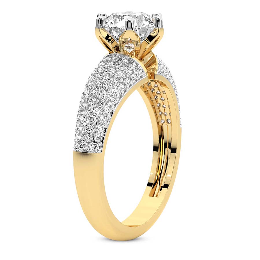Titania Luxe Eight Prong Ring Side Left View