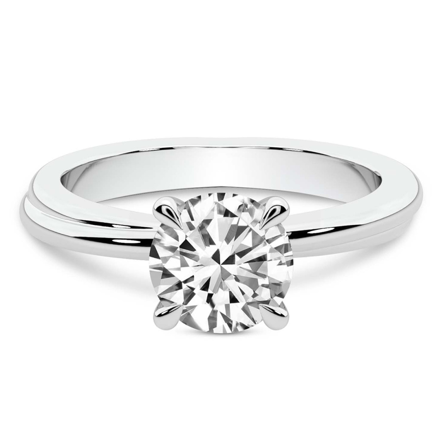 Juniper Crossover Solitaire Diamond Ring front view