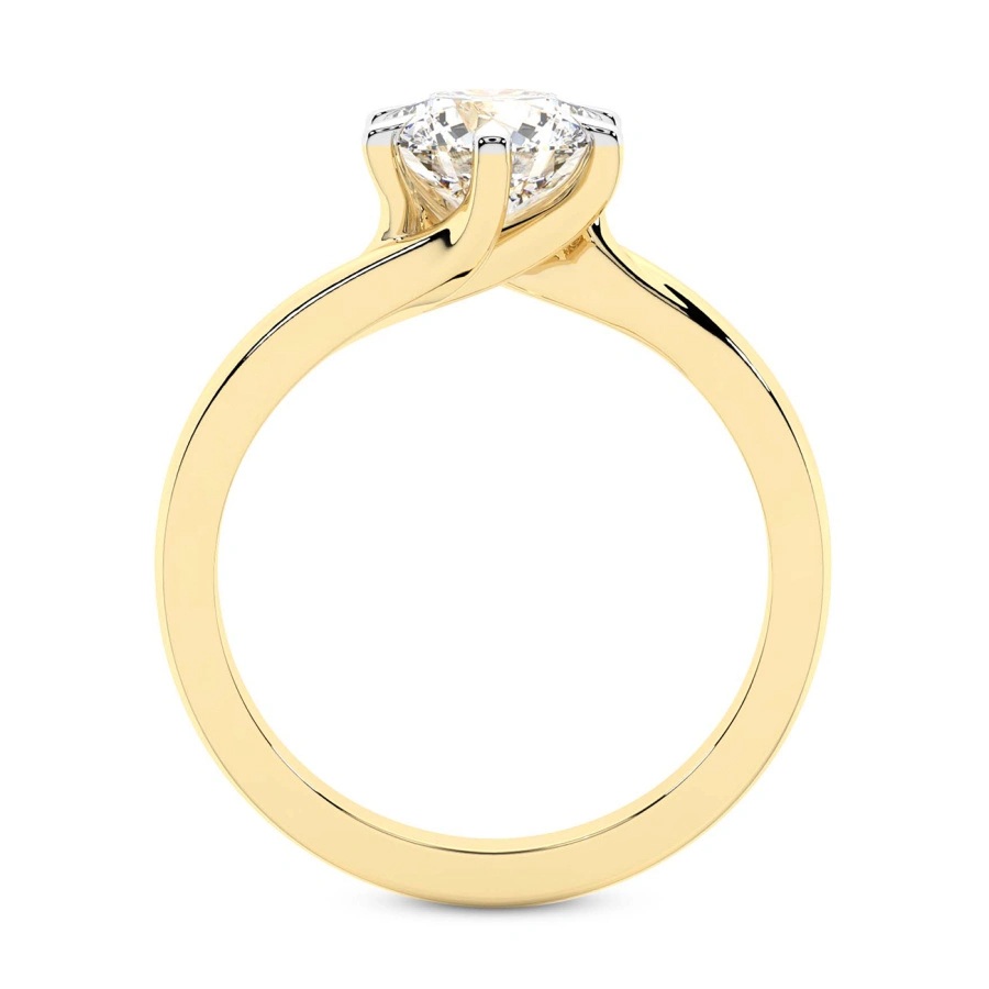 18kt Yellow Gold Seraphina Twist Prongs Solitaire 2mm Lab Diamond Ring side right image one