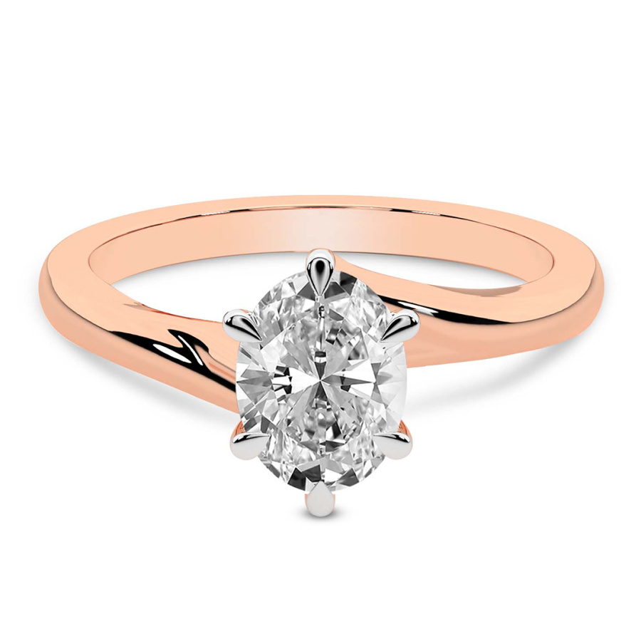 Seraphina Twist Prongs Solitaire 2mm Lab Diamond Ring front view