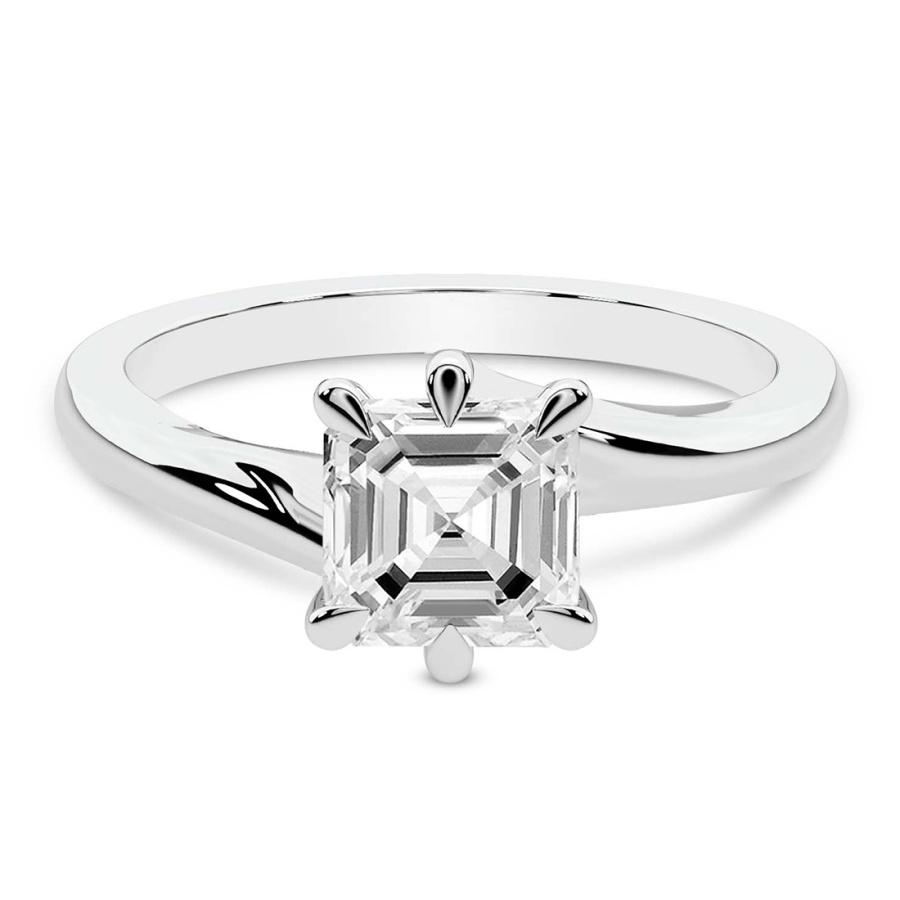 Seraphina Twist Prongs Solitaire Lab Diamond Ring front view