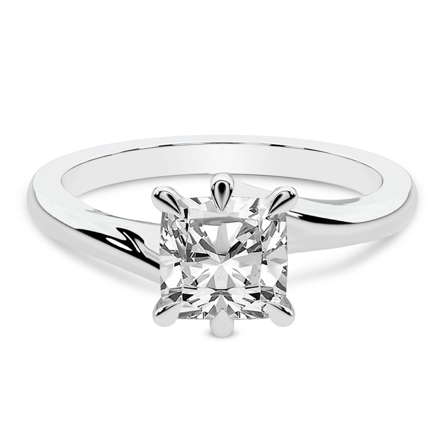 Seraphina Twist Prongs Solitaire Lab Diamond Ring front view