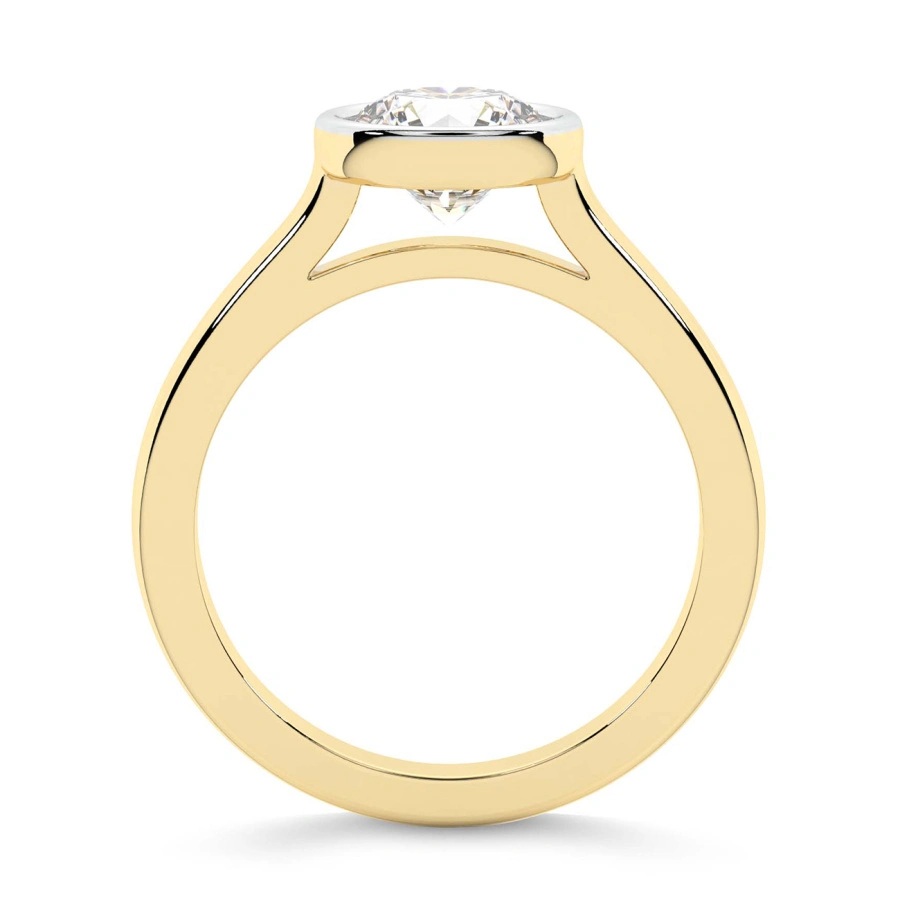 18kt Yellow Gold Calliope Bezel Floating Solitaire Lab Diamond Ring side right image one