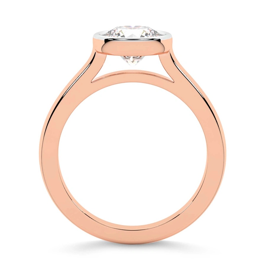 14kt Rose Gold Calliope Bezel Floating Solitaire Lab Diamond Ring side right image one