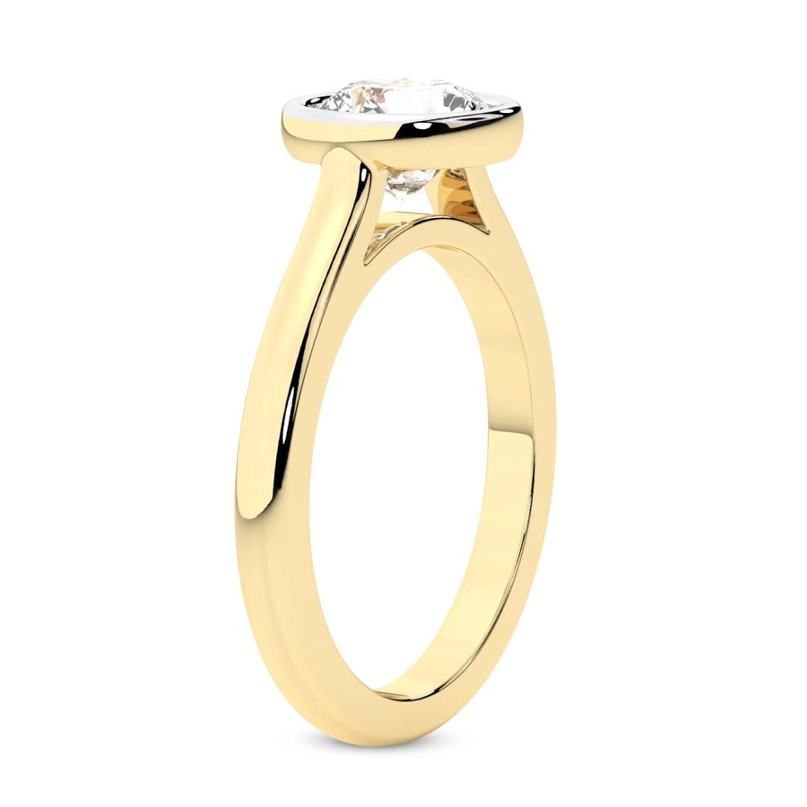 18kt Yellow Gold Calliope Bezel Floating Solitaire Lab Diamond Ring standing product image one