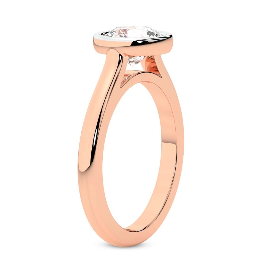 14kt Rose Gold Calliope Bezel Floating Solitaire Lab Diamond Ring standing product image one