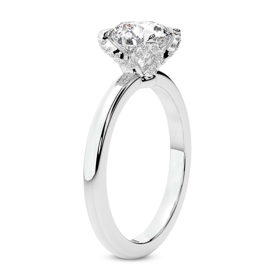 Mabel Petal Solitaire Diamond Ring top view