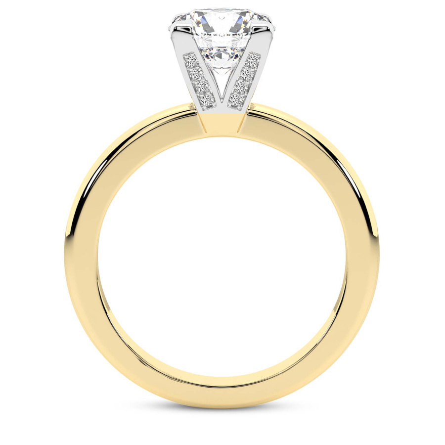 18kt Yellow Gold Cordelia Knife Edge Solitaire Lab Diamond Ring side right image one