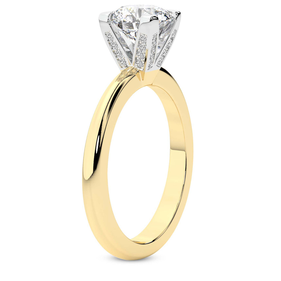 18kt Yellow Gold Cordelia Knife Edge Solitaire Lab Diamond Ring standing product image one