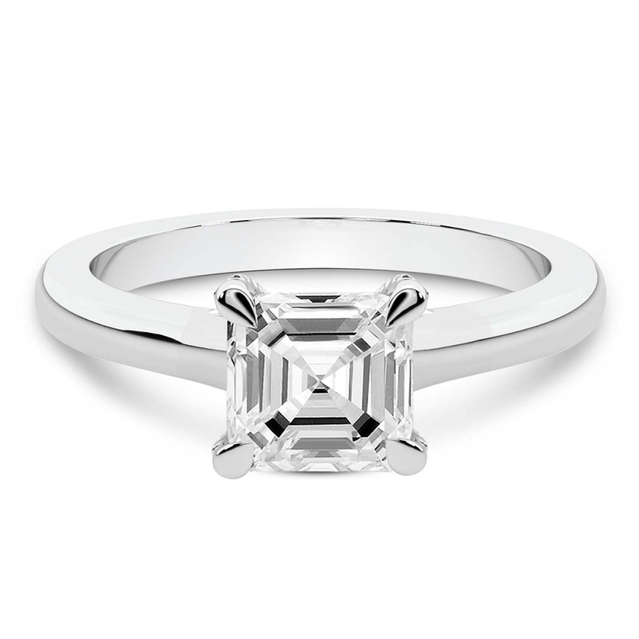 Agnes Criss cross Prong Solitaire 2mm Lab Diamond Ring front view